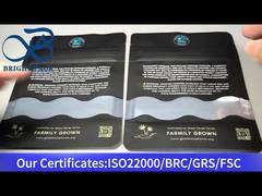 stojąca torebka zapinana na zamek błyskawiczny na kwiat konopi z przezroczystym okienkiem