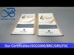 Stojąca torebka z białej folii aluminiowej z przezroczystym okienkiem