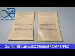 mała torebka z papieru pakowego, zamykana na zamek błyskawiczny, z przezroczystym okienkiem