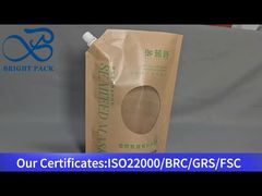 Torebka na płyn z papieru pakowego z dzióbkiem i przezroczystym okienkiem