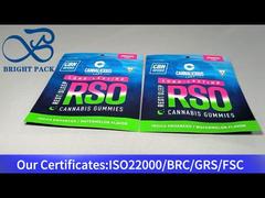 colorful plastic bag for cannabis gummies