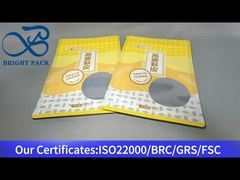 żółta, stojąca, aluminiowa torebka kompozytowa na płatki owsiane 450g