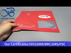 czerwona torba na konopie indyjskie z przejrzystym oknem