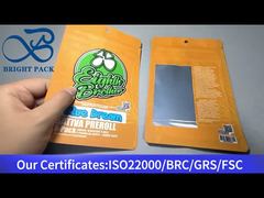 pomarańczowy, odporny na dzieci torba z zamknięciem z przejrzystym oknem