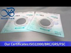 biała torba do pakowania z zabezpieczeniem przed dziećmi z przezroczystym okienkiem na kapsułki do prania