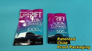 Opatentowane w USA torby z zamkiem błyskawicznym o niestandardowym rozmiarze, zabezpieczone przed dziećmi, spełniające wymagania dotyczące konopi indyjskich