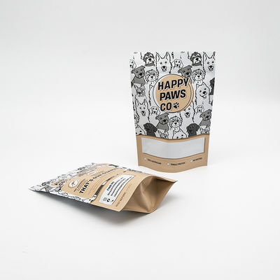 Niestandardowe wydrukowane zamrożone torby Ziplock ponownie zamknięte stand up Zipper Pocket Window Pet