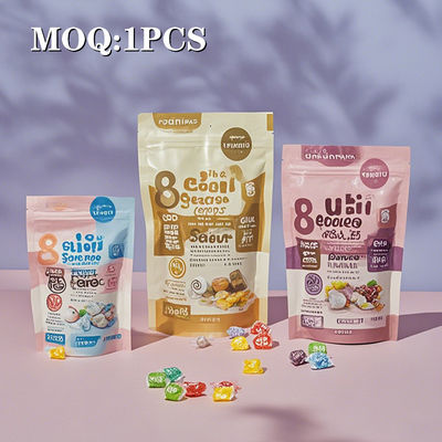 Niestandardowe opakowanie odporne na zapach Drukowane logo Zip Ziplock Plastic Stand Up Pocket edible Packaging Mylar