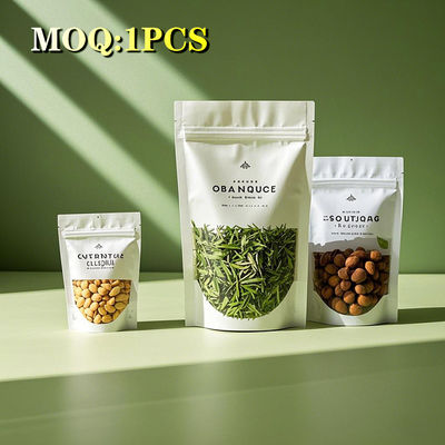 Drukowanie na zamówienie Ekologicznie biodegradowalne, odporne na wilgoć, torebki z papierem kraftem, papieru wielokrotnego użytku, herbaty, kawy, torby stand-up z zamkiem