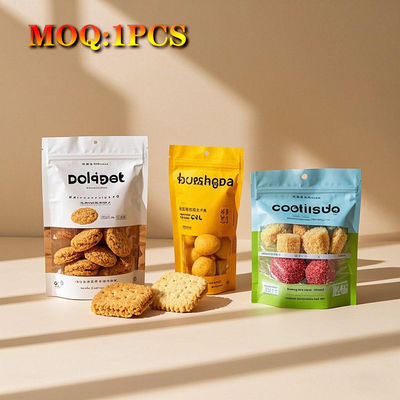 Niestandardowo wydrukowane stand-up torby Mylar do kawy ciasteczko czekoladowe podlegać recyklingowi z okien i zamków