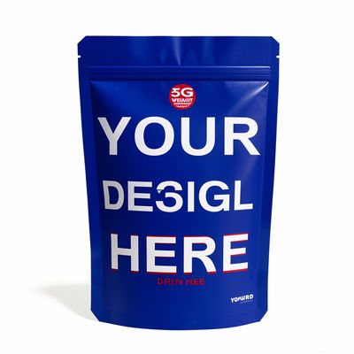 Często drukowane torebki Mylar Wholesale - Odporne na zapach torby stojące z zamkiem w rozmiarach 3,5 g, 7 g, 14 g, 28 g dla opakowań spożywczych