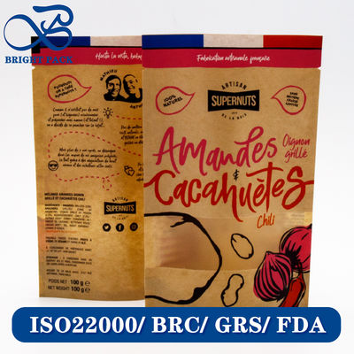 Recyklingowe i biodegradowalne torby papierowe Kraft do pakowania żywności z przezroczystymi okienkami i możliwością personalizacji wzorów druku.