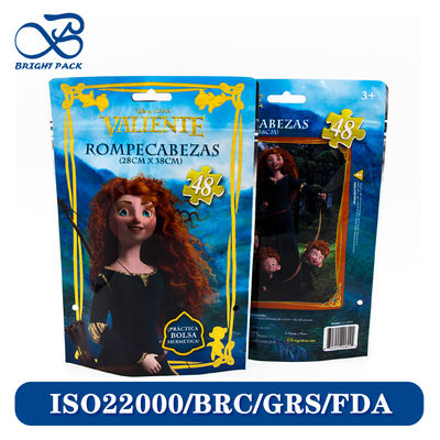 Spersonalizowane torebki strunowe z nadrukiem kreskówkowym do pakowania zabawek z biodegradowalnym mylarem i nietoksycznymi materiałami.