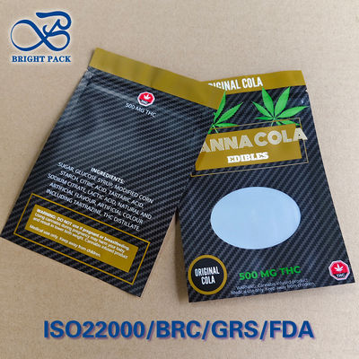 Przezroczysta torebka zabezpieczająca przed dziećmi z okienkiem ISO 8317 Zamek typu Push-Twist ≤0,3 mm Druk wklęsły