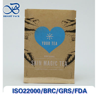 Podlegające recyklingowi i kompostowaniu, ośmioboczne, uszczelniające torebki z papieru kraft do pakowania herbaty, z dostosowywalnym drukiem i rozmiarami.