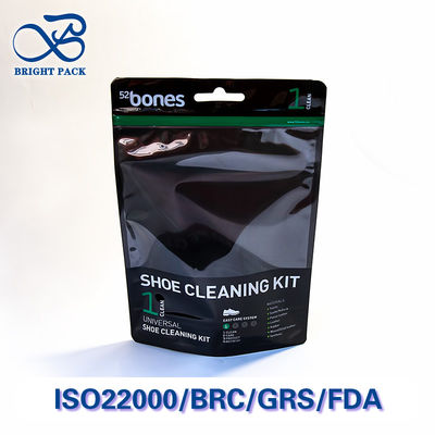 Woreczki stojące premium z przezroczystym okienkiem do pakowania zestawów do czyszczenia obuwia z niestandardową błyszczącą powierzchnią i ekonomiczne.