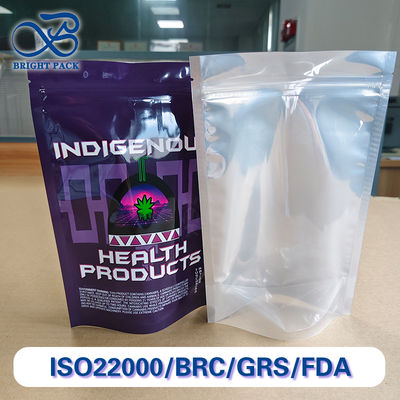 Pojemniki typu stand-up z nadrukiem, częściowo zadrukowane i częściowo przezroczyste okienko ekspozycyjne oraz dno, materiały nadające się do recyklingu, zamówienie hurtowe.