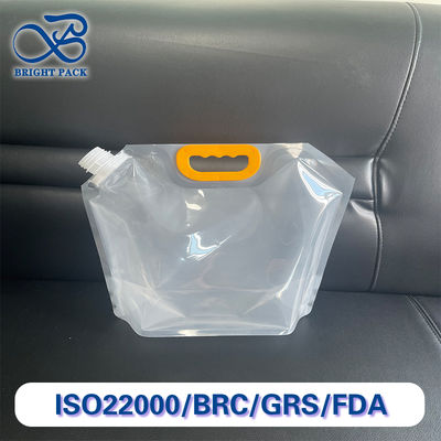 Pogrubione przezroczyste worki z wylewem i wzmocnionymi uchwytami 1L/1,5L/2,5L/5L/10L, torba z dyszą do pakowania sypkich ziaren i płynów.