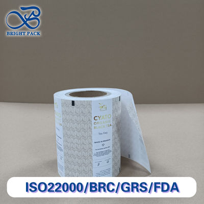 Film opakowaniowy do herbaty wysokiej bariery wielowarstwowy materiał kompozytowy Wodność / Oxygen Proof Freshness Lock dla torebek i torebek herbaty Niestandardowe rozmiary i drukowanie Certyfikat SGS / FDA