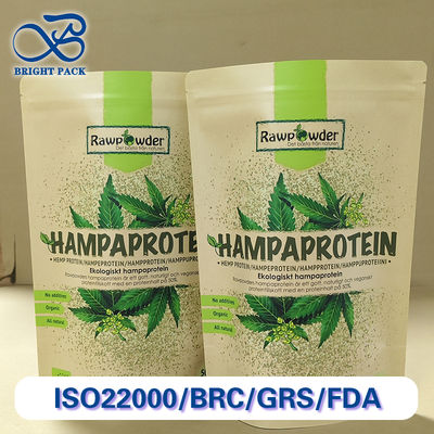 Woreczki stojące premium z papieru Kraft z wkładką PE, przeznaczone do kontaktu z żywnością, z nadrukiem na zamówienie, ekologiczne, z możliwością układania w stosy