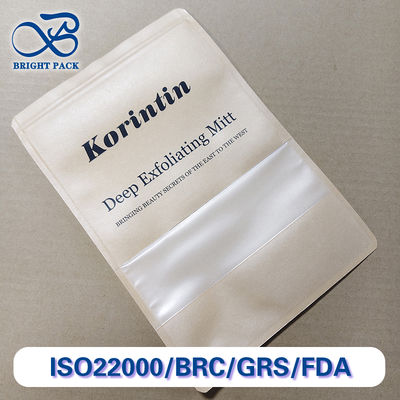 Wielowarstwowe opakowania kompozytowe Kraft Paper Window Bag Żywność / kawa / orzechy Certyfikowane przez FDA / SGS Zastosowane rozmiary i drukowanie przyjazne dla środowiska Trwałe