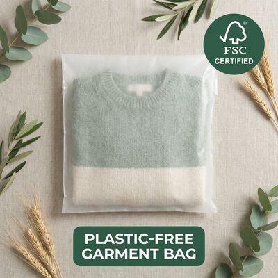 Luxury Zero Plastic Glassine Bag Eco-Conscious Green for Certified Recyclable Clothing Packaging Clothing EU Compliant Garment (Płaszczysta torba szklana zero luksusowa ekologicznie zrównoważona zielona dla certyfikowanej odzieży podlegającej recyklingowi opakowania odzież zgodna z UE odzież