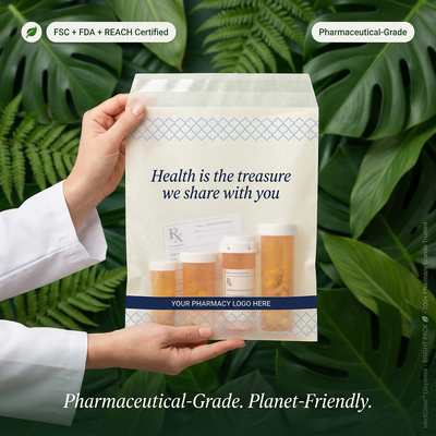 Papier powlekany woskiem Worki medyczne Farmacja Apteczka Worki do podawania Trwałe opakowania opieki zdrowotnej Luksusowe biodegradowalne