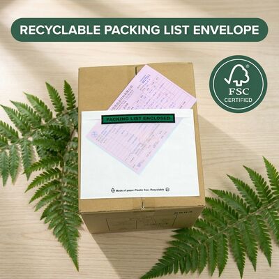 Biodegradowalny portfel na dokumenty przewozowe Glassine Eco | Niestandardowa koperta zbiorcza niezawierająca plastiku, z certyfikatem FSC, nadająca się do recyklingu
