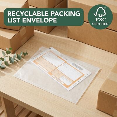 Plastikowy bez biodegradowalny recyklingowy przesyłka koperta papierowa lista opakowań torebka samoprzylepna etykieta wysyłkowa dokument portfel