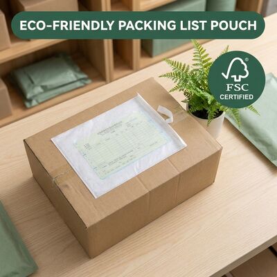 Lista opakowań przyjazna dla środowiska koperta papier z recyklingu dokument dołączony samoprzylepna etykieta wysyłkowa torebka